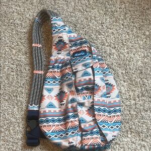 Kavu Geometric Sling Bag in Blue and Orange